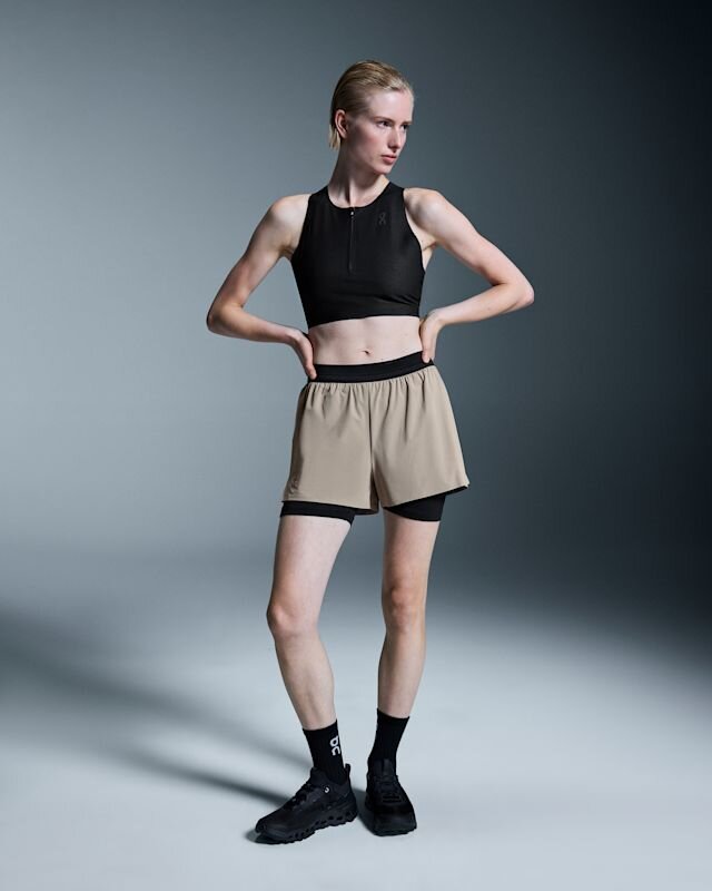 Mujer 3″ Performance 2/1 Shorts Ceniza | Negro Mujer 3″ Performance 2/1 Shorts Ceniza | Negro