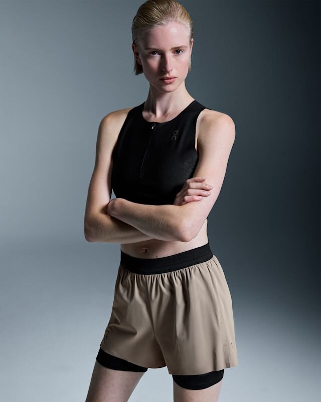 Mujer 3″ Performance 2/1 Shorts Ceniza | Negro Mujer 3″ Performance 2/1 Shorts Ceniza | Negro