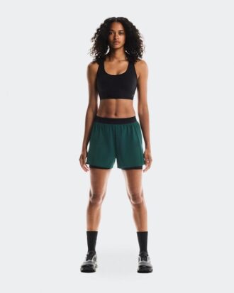 Mujer 3″ Performance 2/1 Shorts Espirulina | Negro