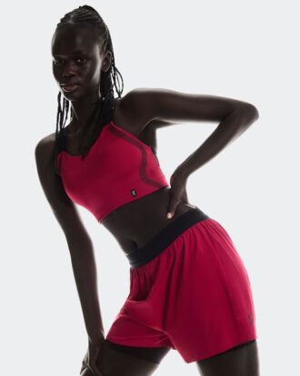 Mujer 3″ Performance 2/1 Shorts Granate | Negro