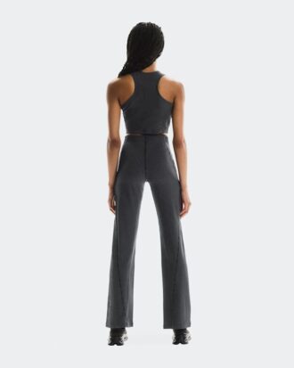 Mujer Pantalones de Punto Acanalados para Todo el Día